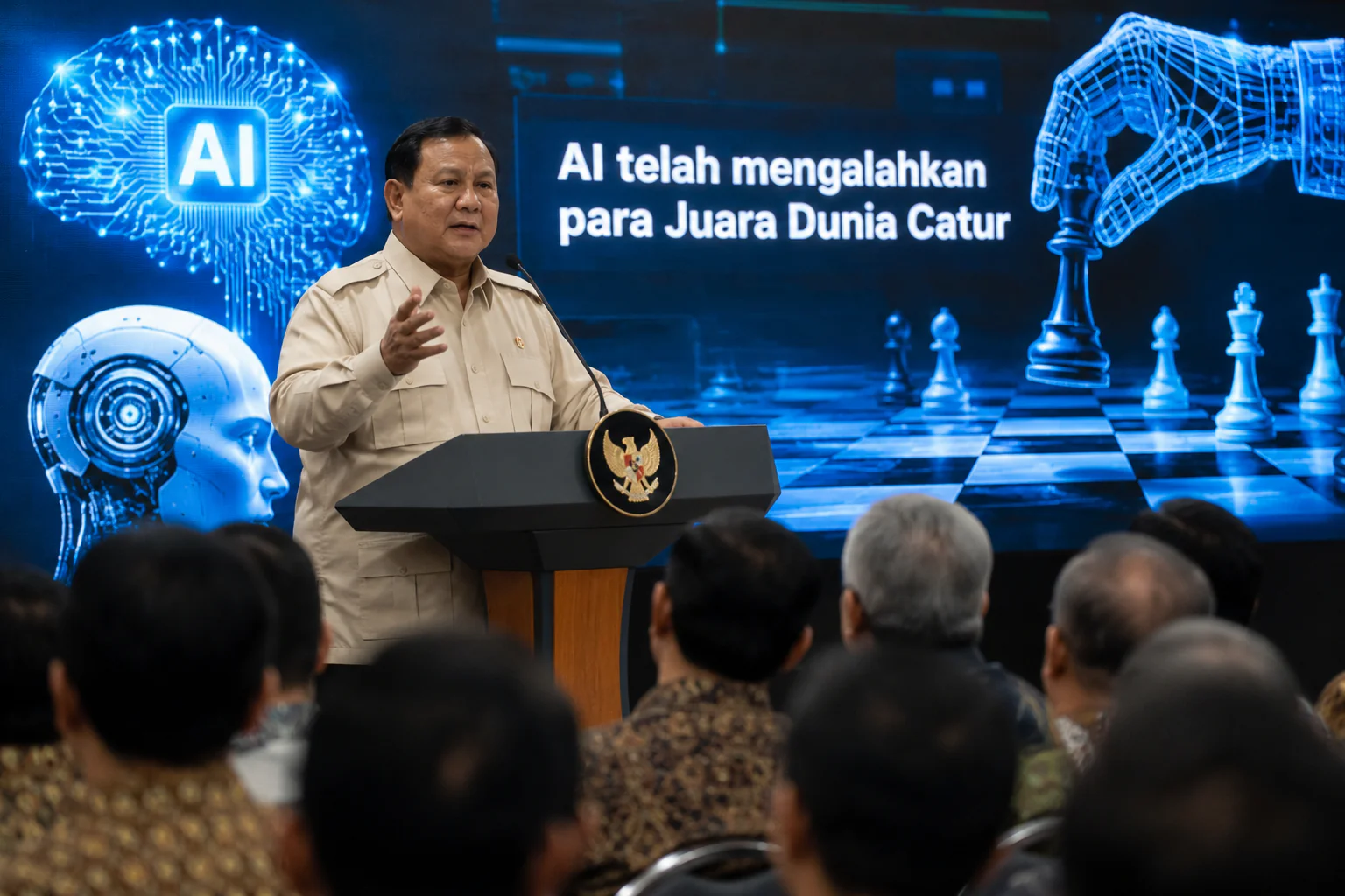 Prabowo Soroti Kemajuan AI, Sebut Juara Catur Kini Bisa Dikalahkan Mesin