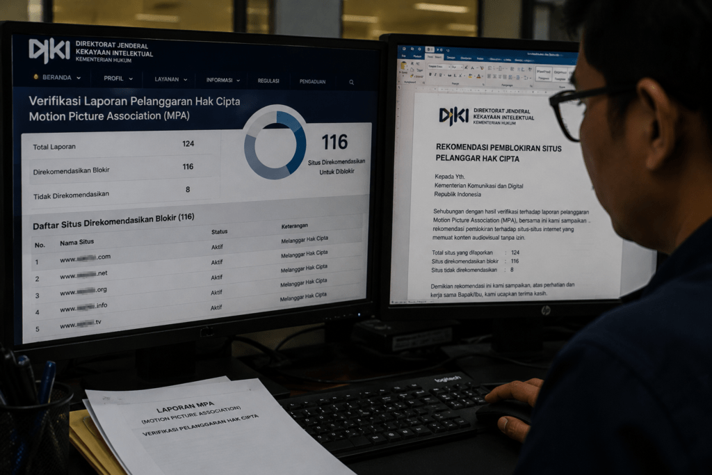 DJKI Rekomendasikan Blokir 116 Situs, Mayoritas Diduga Langgar Hak Cipta