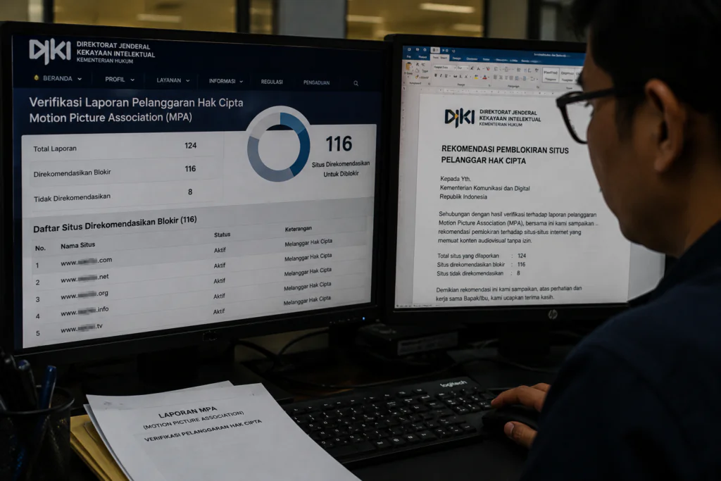 DJKI Rekomendasikan Blokir 116 Situs, Mayoritas Diduga Langgar Hak Cipta