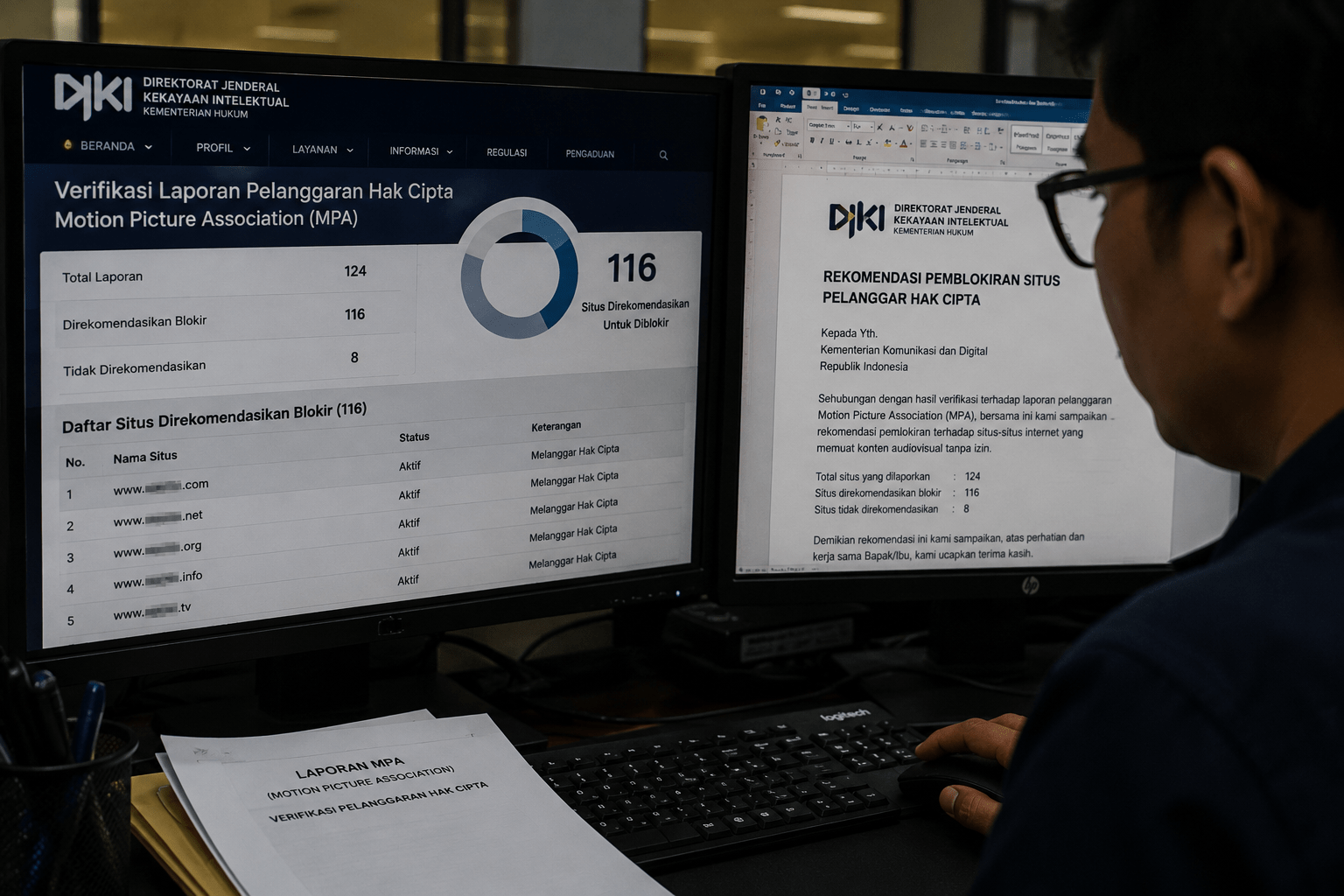 DJKI Rekomendasikan Blokir 116 Situs, Mayoritas Diduga Langgar Hak Cipta