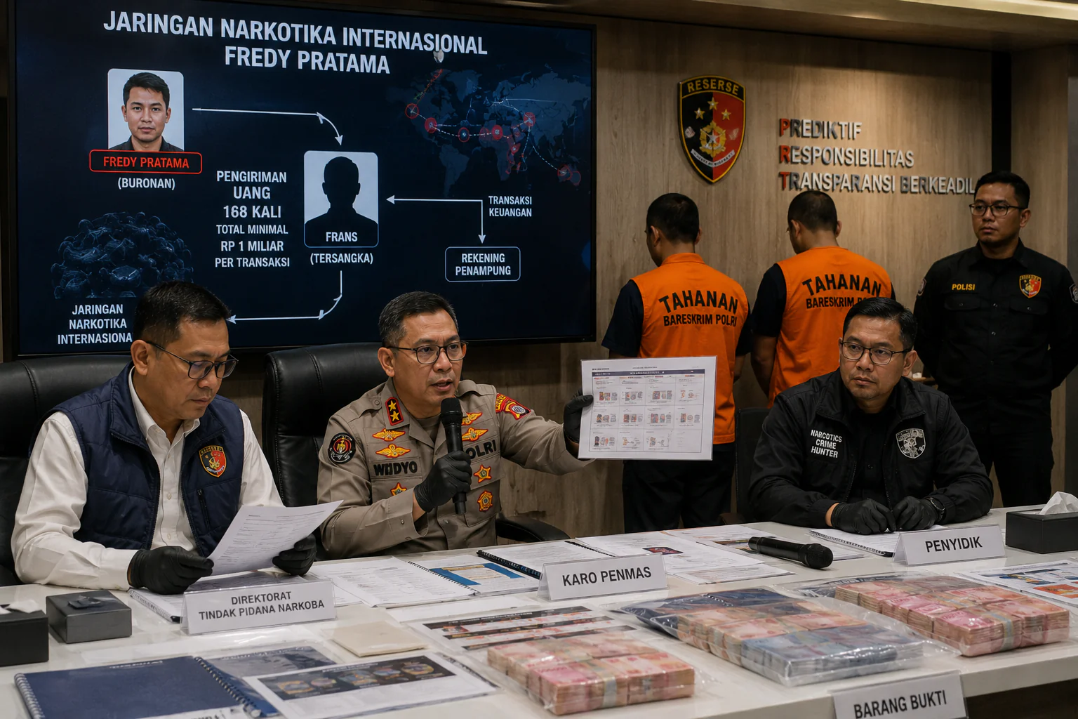 Polisi Ungkap Aliran Dana Jaringan Fredy Pratama, Frans Disebut 168 Kali Transfer Minimal Rp1 Miliar