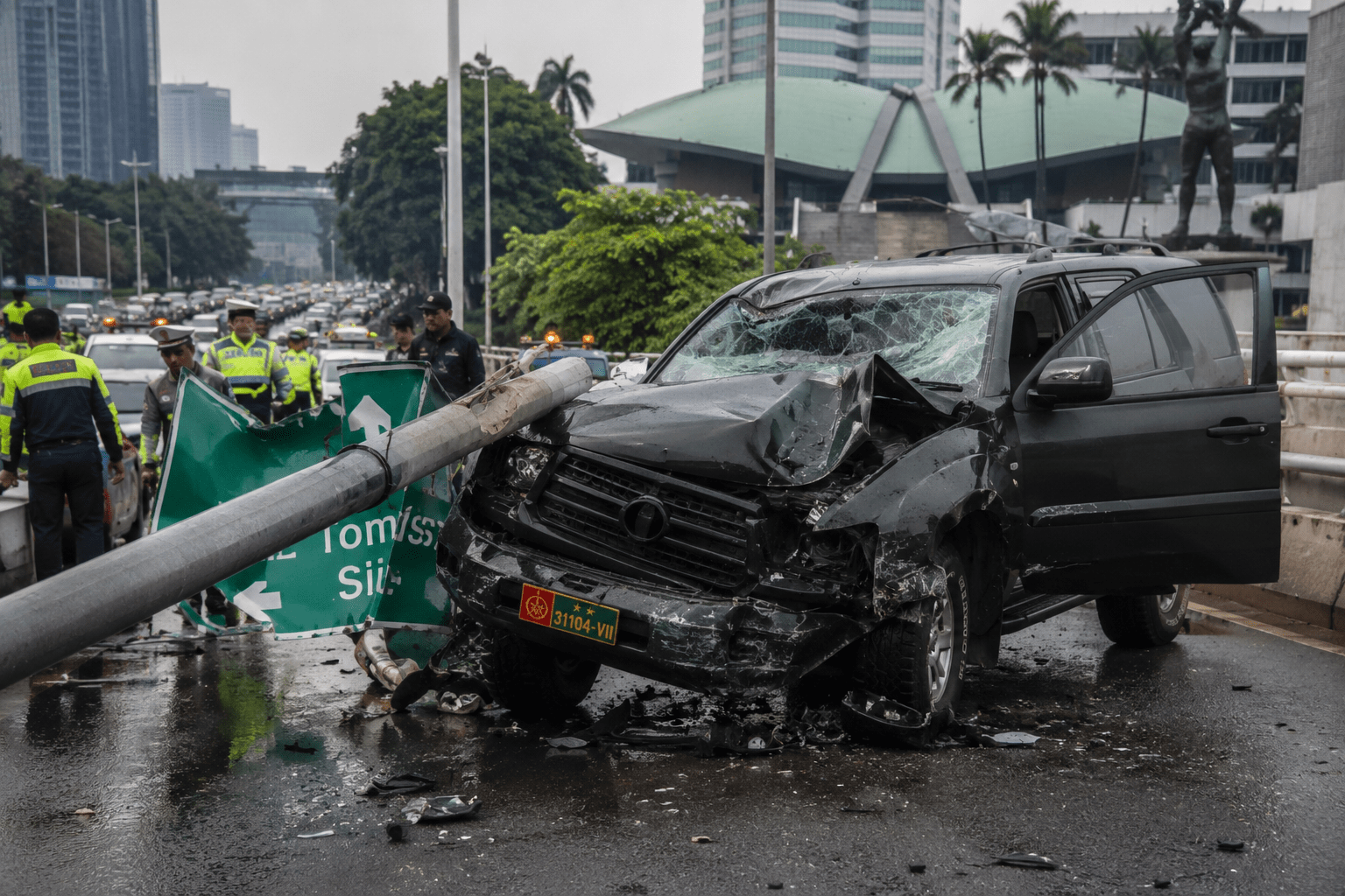 Mobil Dinas TNI Kecelakaan di Depan DPR, Korban Luka Dievakuasi dan Lalu Lintas Macet