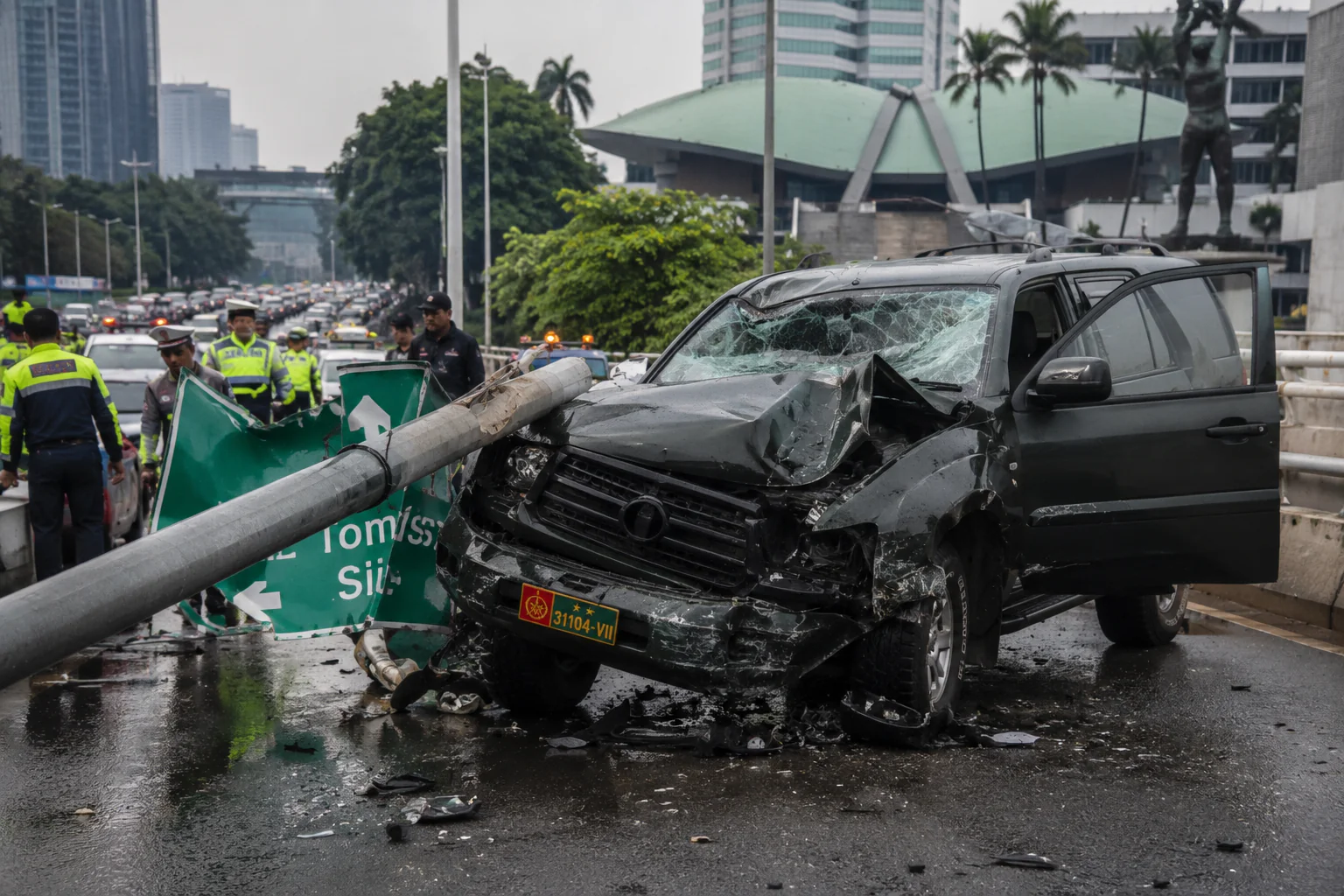 Mobil Dinas TNI Kecelakaan di Depan DPR, Korban Luka Dievakuasi dan Lalu Lintas Macet