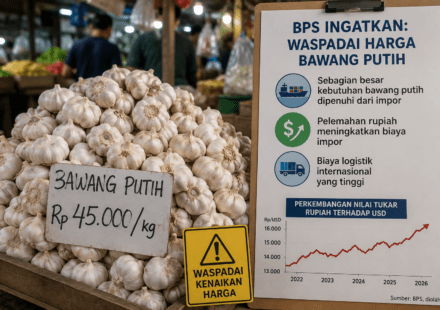 BPS Ingatkan Harga Bawang Putih, Rupiah Lemah dan Biaya Logistik Jadi Pemicu