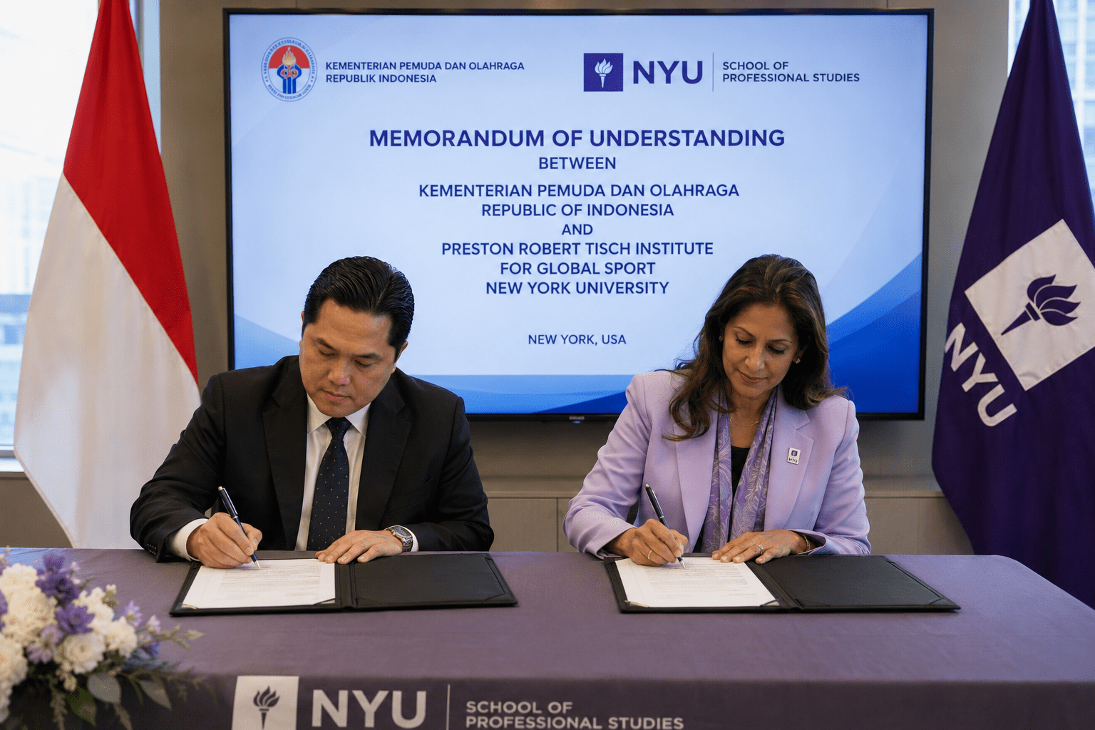Kemenpora Gandeng NYU Bangun Ekosistem Olahraga Indonesia Berstandar Global