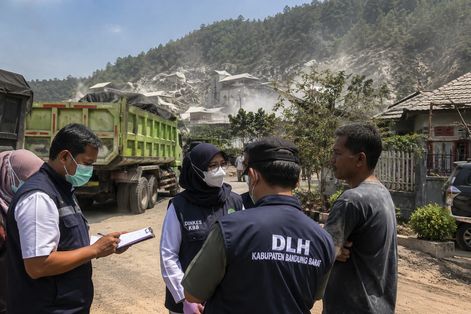Debu Kapur Selimuti Permukiman Cipatat, Dinkes Bandung Barat Turunkan Tim