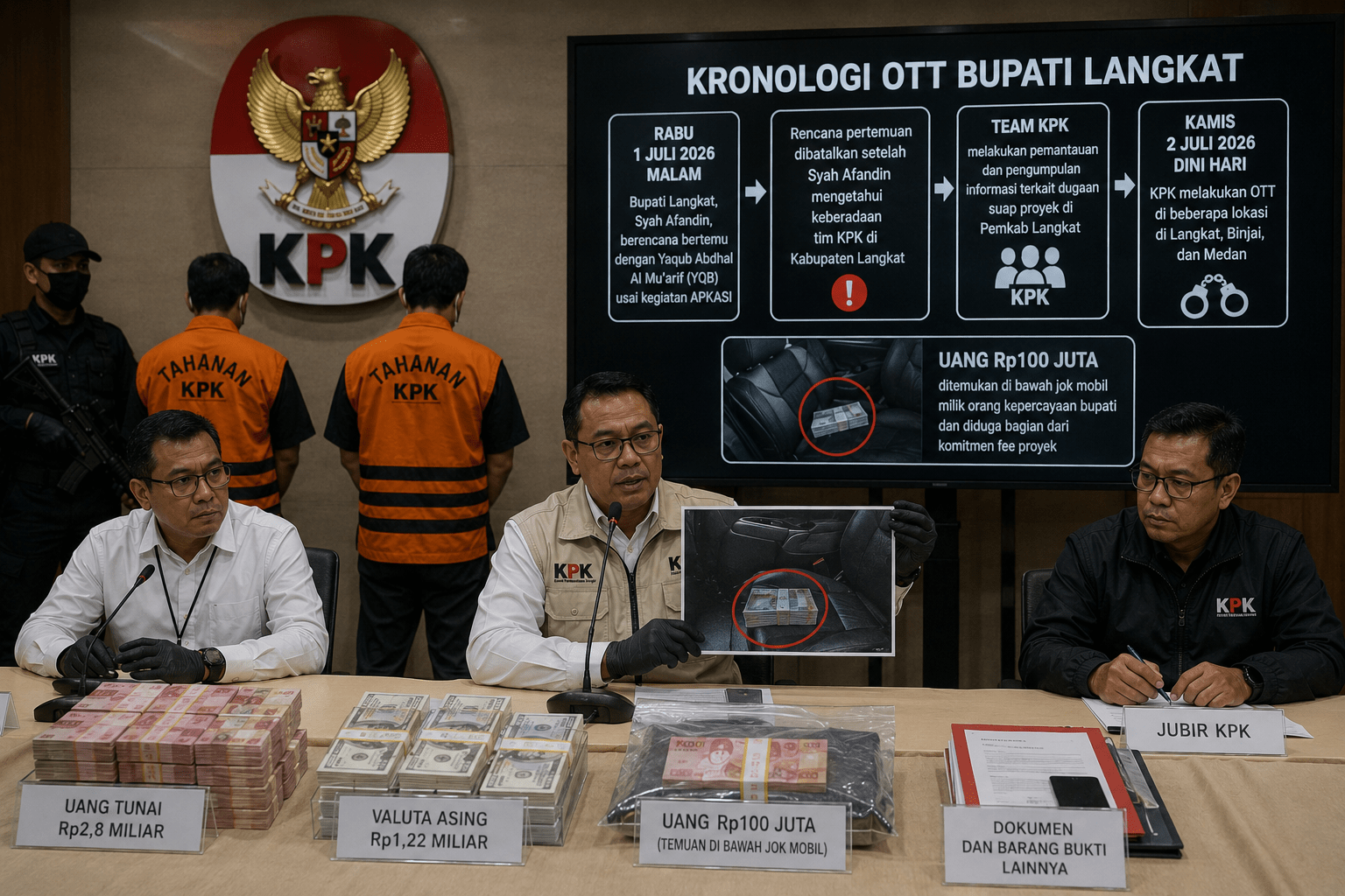 Kronologi OTT Bupati Langkat: Uang Rp100 Juta Ditemukan Tersimpan di Bawah Jok Mobil