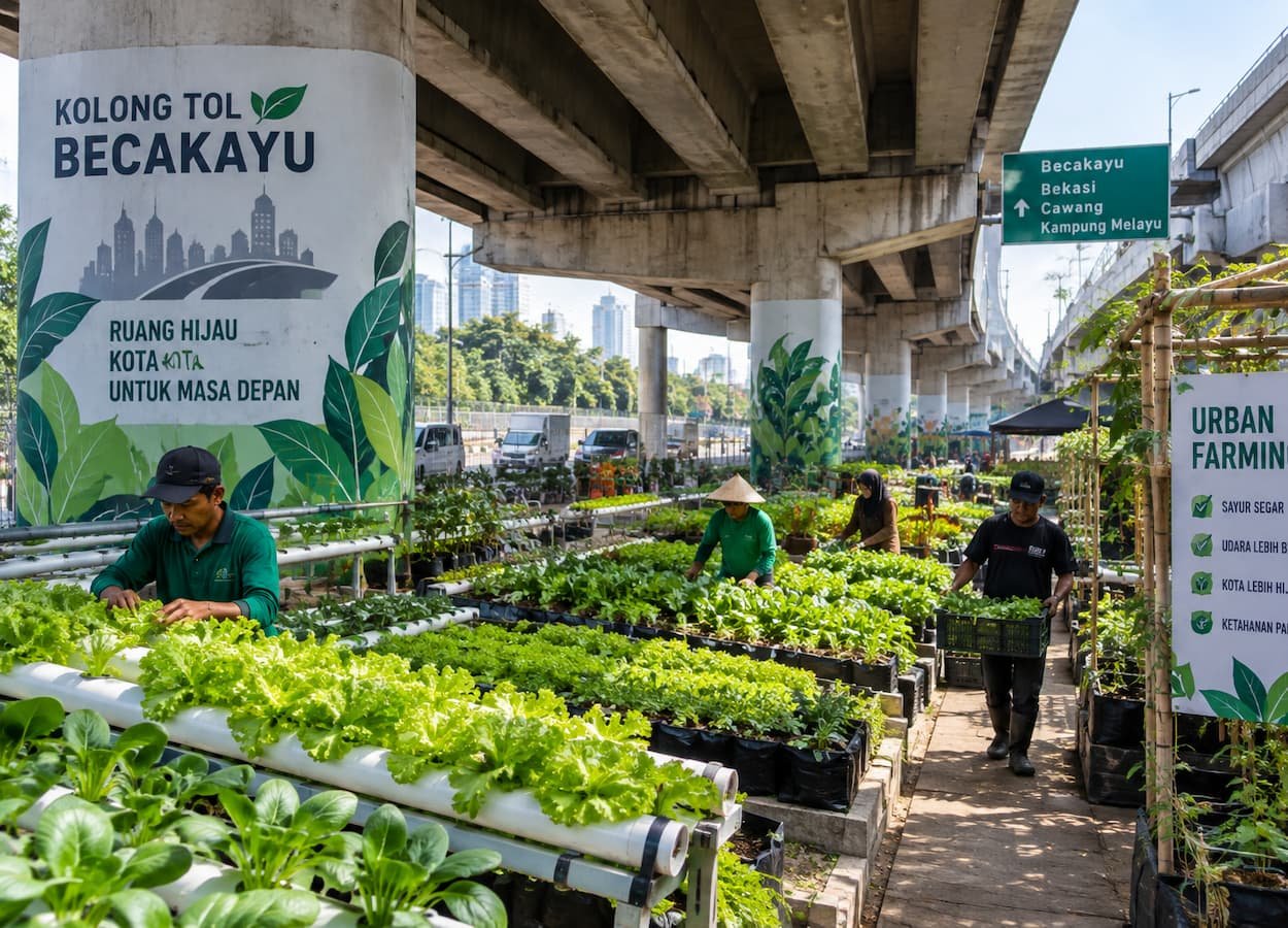 Urban Farming di Bawah Tol Becakayu